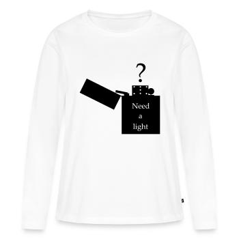 Lighter - picture with lettering - Women's Premium Organic Long Sleeve Shirt - white - Front - Julia (174cm)