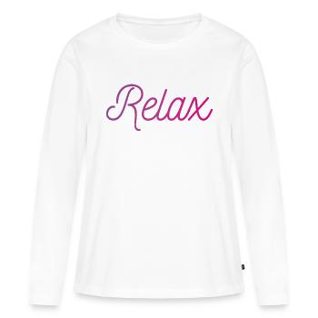 Relax - T-shirt manches longues Premium bio Femme - blanc - Devant - Julia (174cm)