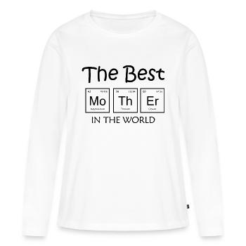 Tableau périodique MOTHER - T-shirt manches longues Premium bio Femme - blanc - Devant - Julia (174cm)