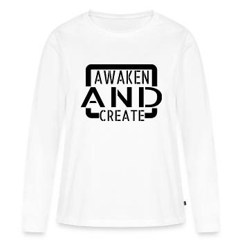 Découverte de soi amusante favorisant la créativité - T-shirt manches longues Premium bio Femme - blanc - Devant - Julia (174cm)