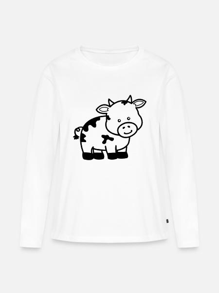 vache - T-shirt manches longues Premium bio Femme - blanc