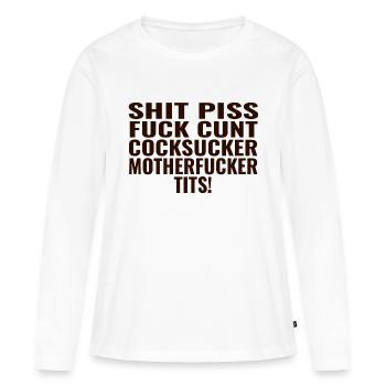 Mots interdits - T-shirt manches longues Premium bio Femme - blanc - Devant - Julia (174cm)
