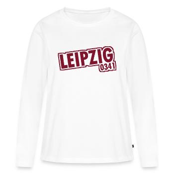 Leipzig - 0341 - Indicatif régional - Saxe - T-shirt manches longues Premium bio Femme - blanc - Devant - Julia (174cm)