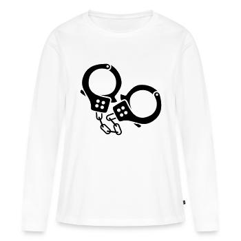Menottes 2 - T-shirt manches longues Premium bio Femme - blanc - Devant - Julia (174cm)
