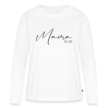 Mama Est 2022 - Frauen Premium Bio Langarmshirt - Weiß - Vorne - Julia (174cm)