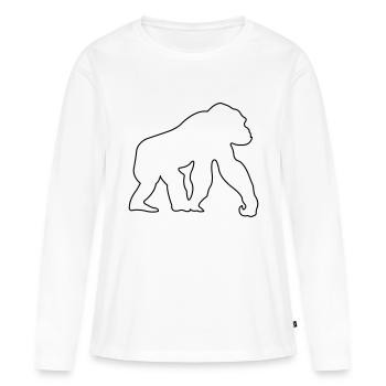 singe - T-shirt manches longues Premium bio Femme - blanc - Devant - Julia (174cm)