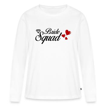 bride squad - Frauen Premium Bio Langarmshirt - Weiß - Vorne - Julia (174cm)