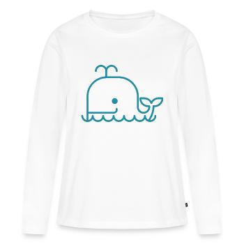 Whale - Frauen Premium Bio Langarmshirt - Weiß - Vorne - Julia (174cm)