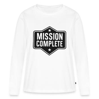 Mission accomplie - T-shirt manches longues Premium bio Femme - blanc - Devant - Julia (174cm)