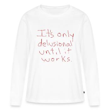 Byellas Imprimé délirant - T-shirt manches longues Premium bio Femme - blanc - Devant - Julia (174cm)