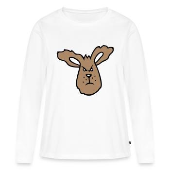 Lapin En colère Mal Vilain Agressif Haine Frustration Colère - T-shirt manches longues Premium bio Femme - blanc - Devant - Julia (174cm)