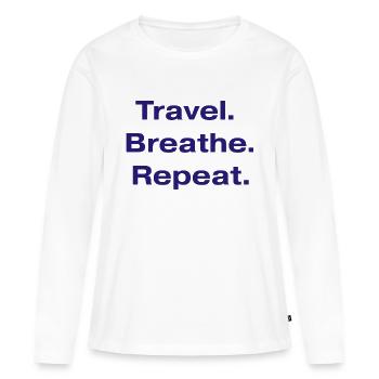 Travel Flow Shirt - Women's Premium Organic Long Sleeve Shirt - white - Front - Julia (174cm)