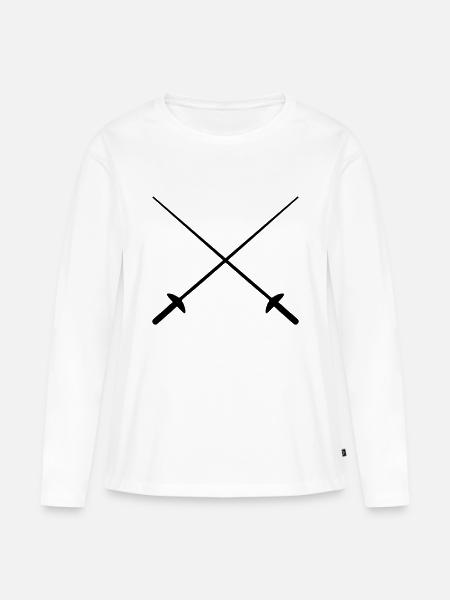Fechten - Frauen Premium Bio Langarmshirt - Weiß