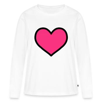 heart - Women's Premium Organic Long Sleeve Shirt - white - Front - Julia (174cm)