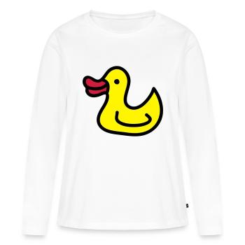 Entchen - Ente 3 - Frauen Premium Bio Langarmshirt - Weiß - Vorne - Julia (174cm)