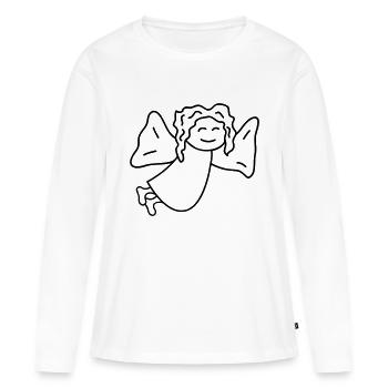 Engel - Frauen Premium Bio Langarmshirt - Weiß - Vorne - Julia (174cm)