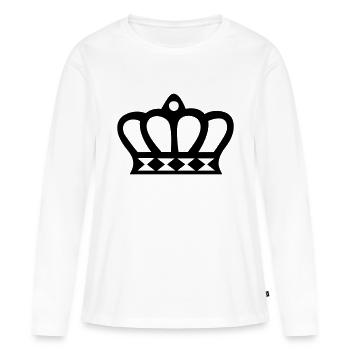 Couronne (couronne) 06 - T-shirt manches longues Premium bio Femme - blanc - Devant - Julia (174cm)