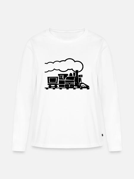 Alte Lok 2 - Frauen Premium Bio Langarmshirt - Weiß