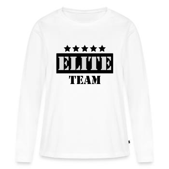 Elite team - T-shirt manches longues Premium bio Femme - blanc - Devant - Julia (174cm)