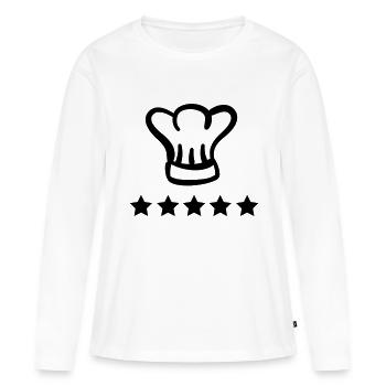 chefkoch - Frauen Premium Bio Langarmshirt - Weiß - Vorne - Julia (174cm)