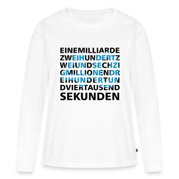 40 ans dans 2 secondes - T-shirt manches longues Premium bio Femme - blanc - Devant - Julia (174cm)