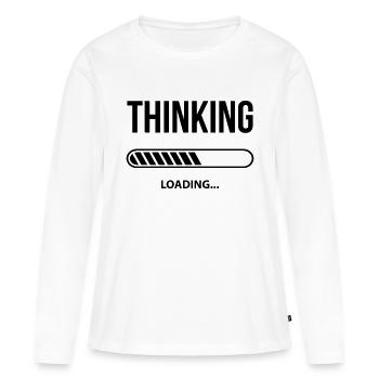 Thinking Loading - T-shirt manches longues Premium bio Femme - blanc - Devant - Julia (174cm)