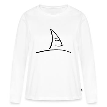voile / voile (1c) - T-shirt manches longues Premium bio Femme - blanc - Devant - Julia (174cm)