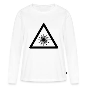 Symbole de danger - Laser Light - T-shirt manches longues Premium bio Femme - blanc - Devant - Julia (174cm)