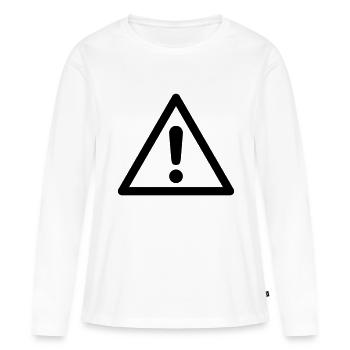 Symbole de danger - Danger général - T-shirt manches longues Premium bio Femme - blanc - Devant - Julia (174cm)