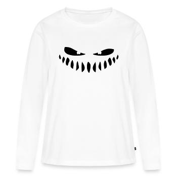 boese monster augen mund gefaehrlich comic cartoon - Frauen Premium Bio Langarmshirt - Weiß - Vorne - Julia (174cm)