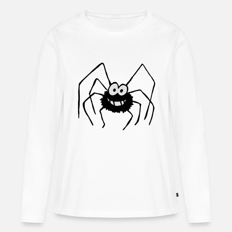 Die Spinne - Frauen Premium Bio Langarmshirt - Weiß