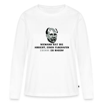 Flughafen Berlin - Frauen Premium Bio Langarmshirt - Weiß - Vorne - Julia (174cm)