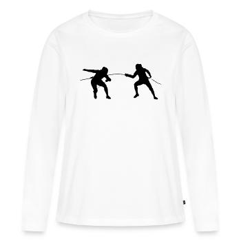 Fechten Fechten - Frauen Premium Bio Langarmshirt - Weiß - Vorne - Julia (174cm)