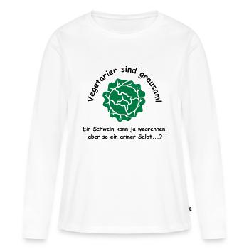 Vegetarier sind grausam - Frauen Premium Bio Langarmshirt - Weiß - Vorne - Julia (174cm)