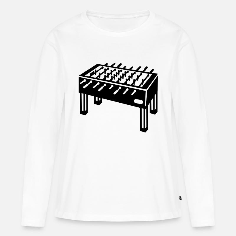 Tischkicker - Frauen Premium Bio Langarmshirt - Weiß