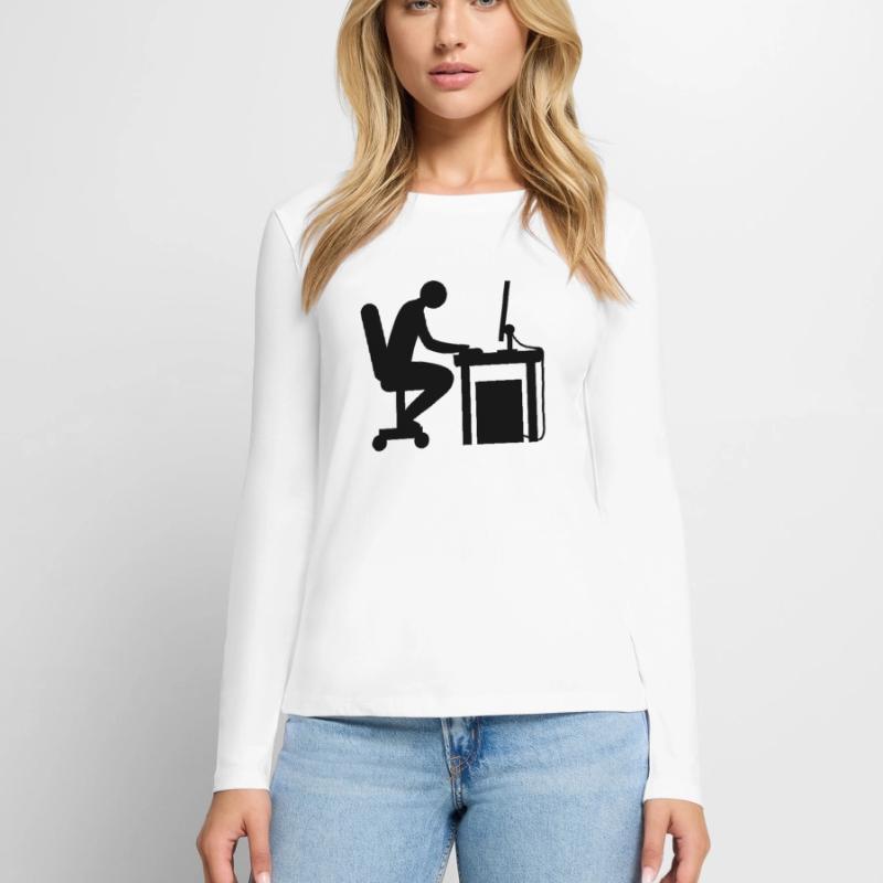Computer desk nerd Women's Premium Organic Long Sleeve Shirt