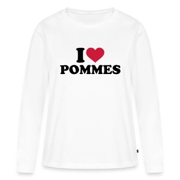 Pommes - Frauen Premium Bio Langarmshirt - Weiß - Vorne - Julia (174cm)