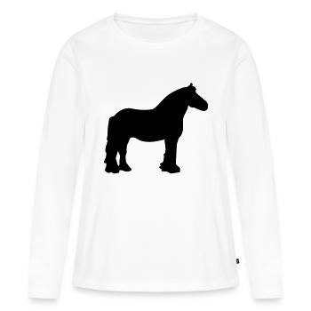 Pferd - Frauen Premium Bio Langarmshirt - Weiß - Vorne - Julia (174cm)