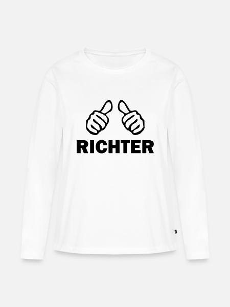 richter - Frauen Premium Bio Langarmshirt - Weiß