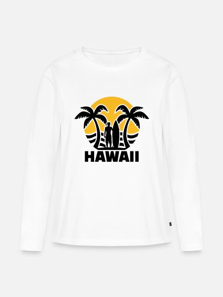 Hawaii - Frauen Premium Bio Langarmshirt - Weiß