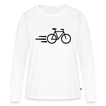Bicyclette - T-shirt manches longues Premium bio Femme - blanc - Devant - Julia (174cm)
