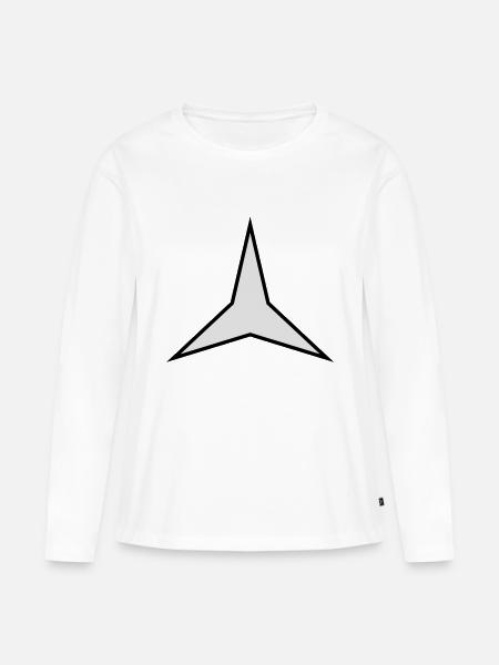 stern 3 zacken 2 farbig - Frauen Premium Bio Langarmshirt - Weiß