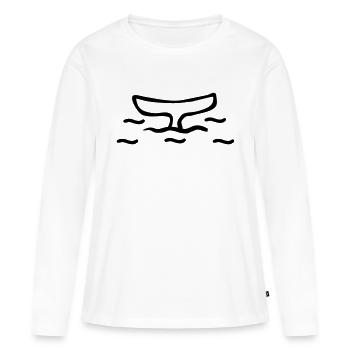 Flosse Schwanzflosse - Frauen Premium Bio Langarmshirt - Weiß - Vorne - Julia (174cm)