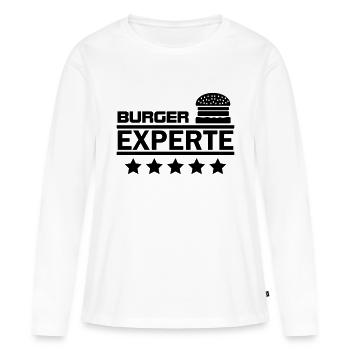 burger experte - Frauen Premium Bio Langarmshirt - Weiß - Vorne - Julia (174cm)