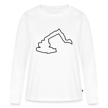 bagger - Frauen Premium Bio Langarmshirt - Weiß - Vorne - Julia (174cm)