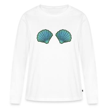 nixe sirène coquillage soutien-gorge Bikini plage - T-shirt manches longues Premium bio Femme - blanc - Devant - Julia (174cm)