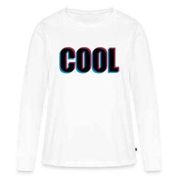 Effet 3D cool - T-shirt manches longues Premium bio Femme - blanc - Devant - Julia (174cm)