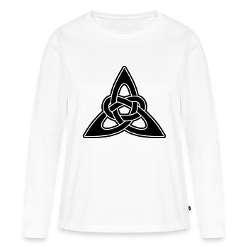 Keltische Knoten - Frauen Premium Bio Langarmshirt - Weiß - Vorne - Julia (174cm)