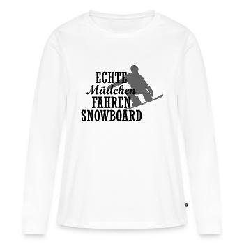 Snowboard Snowboarder - Frauen Premium Bio Langarmshirt - Weiß - Vorne - Julia (174cm)