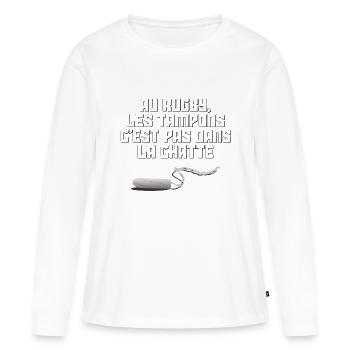 TAMPONS - T-shirt manches longues Premium bio Femme - blanc - Devant - Julia (174cm)